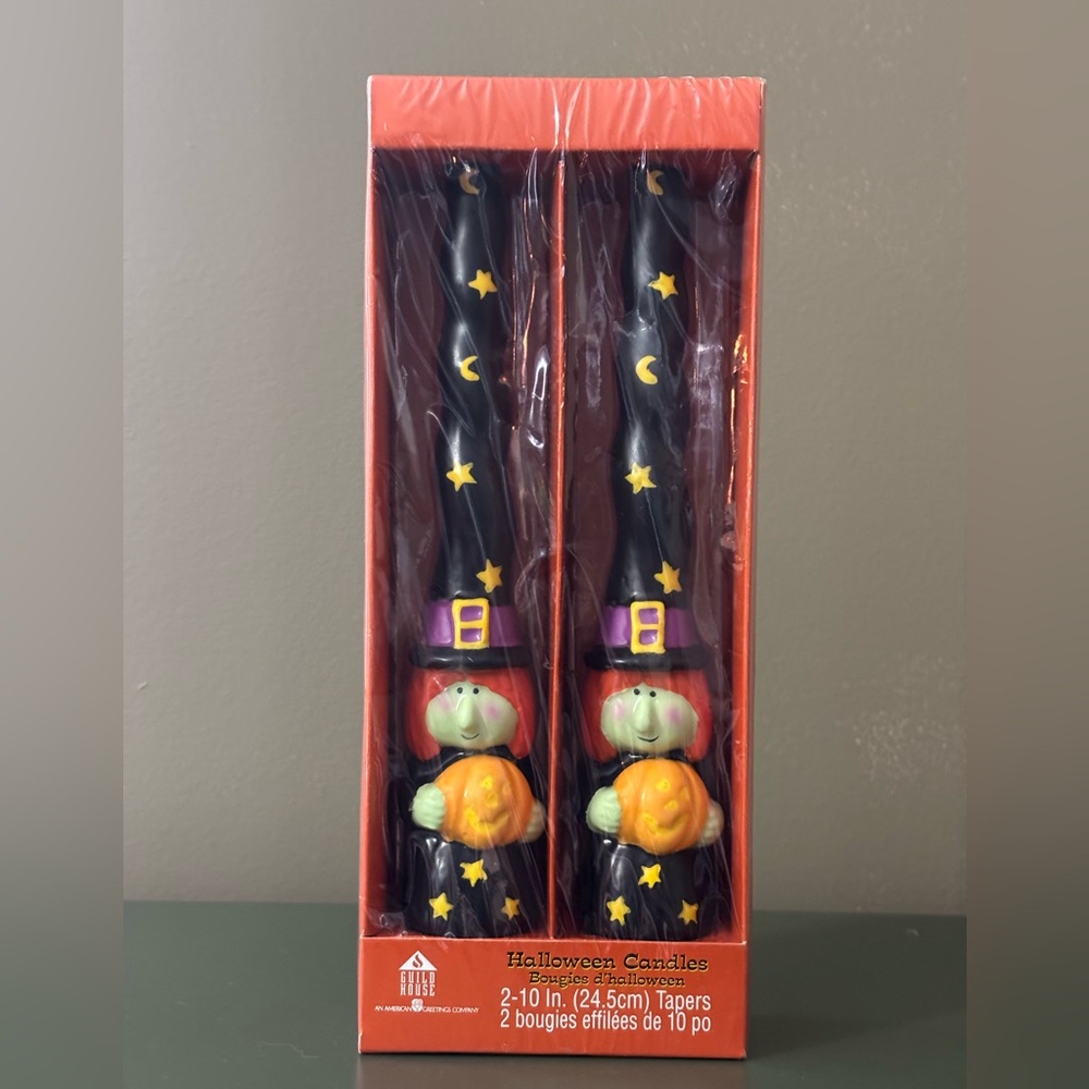 Vintage Guild House Halloween Witch Taper Candles Set of 2 10” New Boxed Sealed